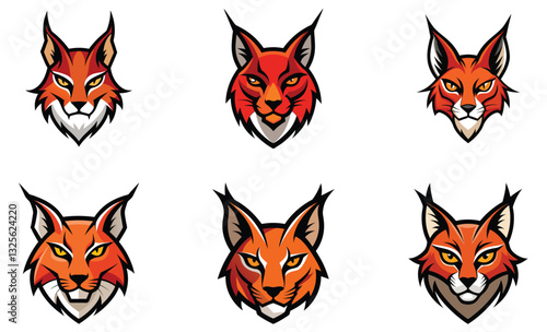 Caracal head mascot logo design vector