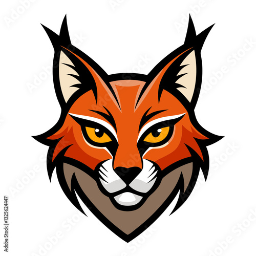 Caracal head mascot logo design vector
