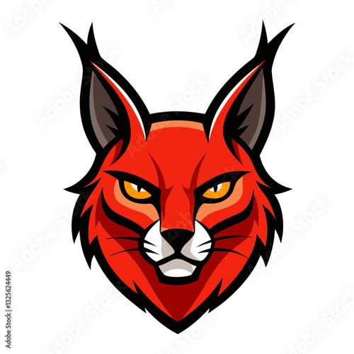 Caracal head mascot logo design vector
