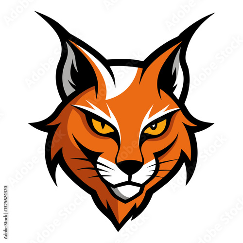 Caracal head mascot logo design vector