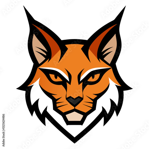 Caracal head mascot logo design vector