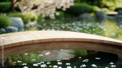 Serene Bridge in Japanese G...