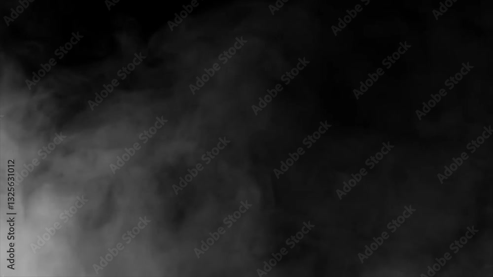 Explosive Smoke in Slow Motion on Dark Background. Slowly Floating White Smoke Rising. Explosive Smoke in Slow Motion on Dark Background. Slowly Floating White Smoke Rising.