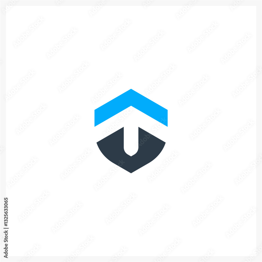 Modern Security Shield Letter T Logo Modern Security Shield Letter T Logo
