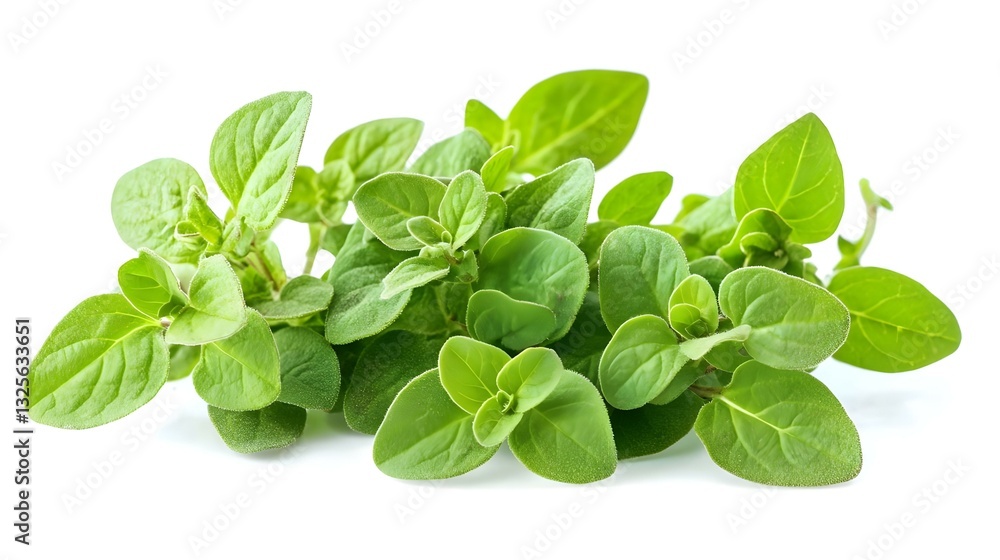 Oregano or marjoram leaves isolated on white Oregano or marjoram leaves isolated on white