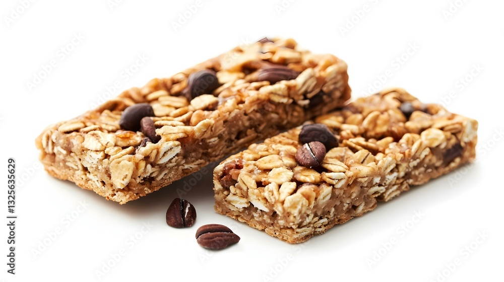 Two Granola Bars Isolated on White Two Granola Bars Isolated on White