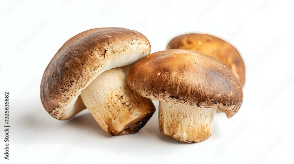 Fresh shiitake mushrooms isolated on white background Fresh shiitake mushrooms isolated on white background