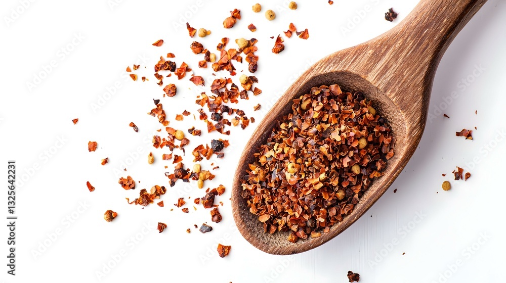 Crushed Red Pepper Flakes isolated on white background Crushed Red Pepper Flakes isolated on white background