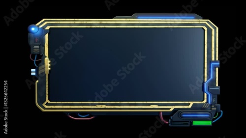 HUD UI Elements. Futuristic style. Game UI. Sci-fi screens.	