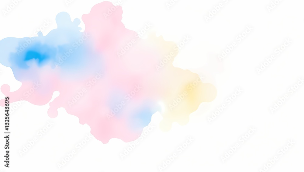 Abstract Pastel Watercolor Smudges on White Abstract Pastel Watercolor Smudges on White