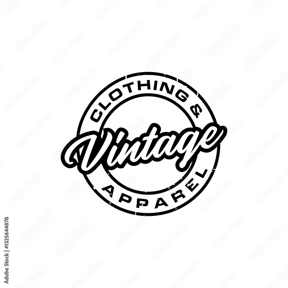 Fototapeta premium Classic apparel clothing logo design rounded shape badge stamp fashion label frame