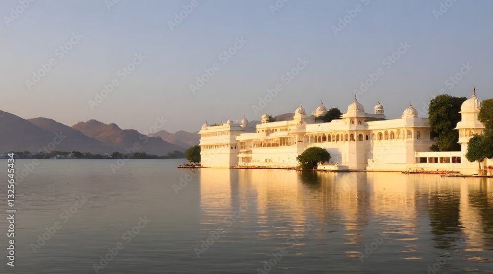 Dawn at the Lake Palace Lake Pichola Uda.generative.ai