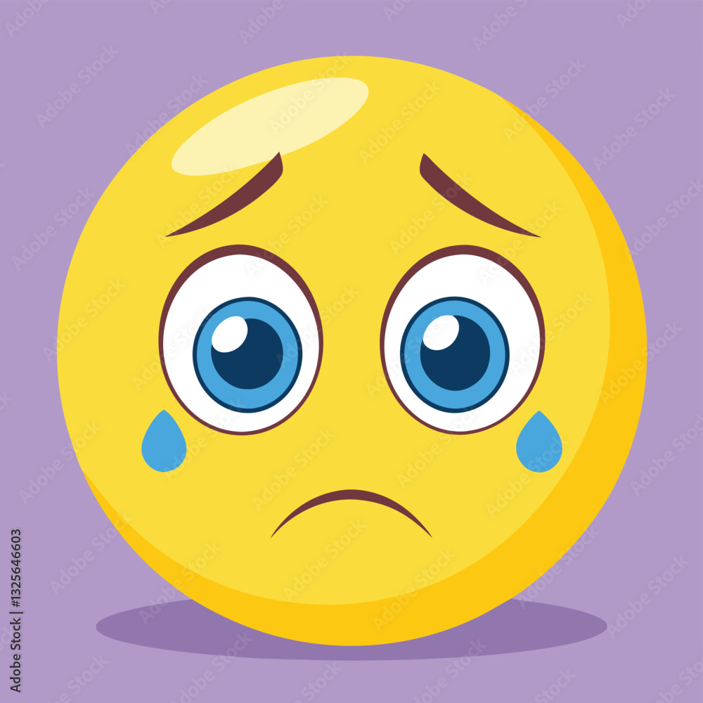 A cheerful yellow emoji displays a sad expression with teardrops, evoking feelings of sorrow or disappointment. A cheerful yellow emoji displays a sad expression with teardrops, evoking feelings of sorrow or disappointment.