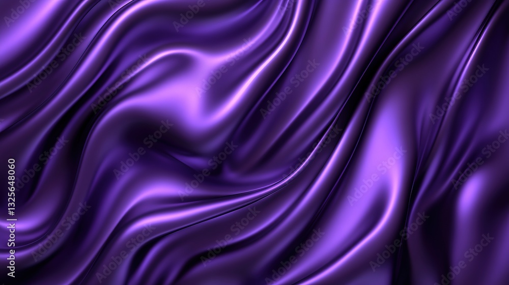Fototapeta premium Futuristic Purple and Blue Abstract Wave Background with Vibrant Color Flow and Copy Space on a Black Backdrop.