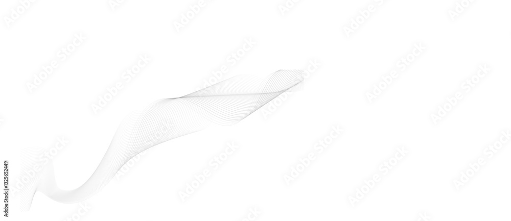 Obraz premium Abstract smooth wave on a white background. Dynamic sound wave. Design element. Vector illustration. 