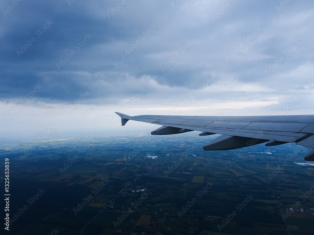 Fototapeta premium Flying with an airplane