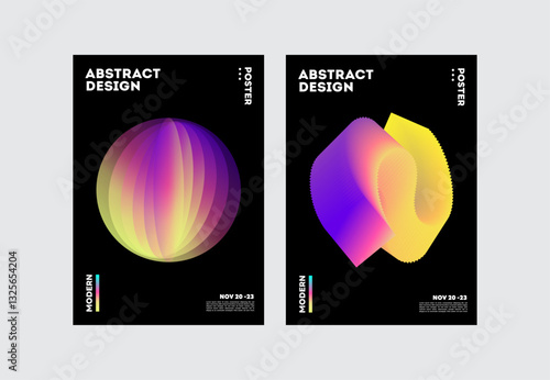 Abstract Gradient Geometry Shape Posters, Design template layout for cover , business annual report, magazine, social media, flyer, party, festival
