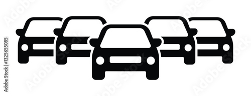  Car inventory or heavy traffic jam icon