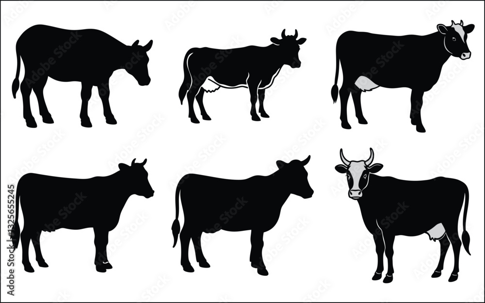 Obraz premium cow silhouettes