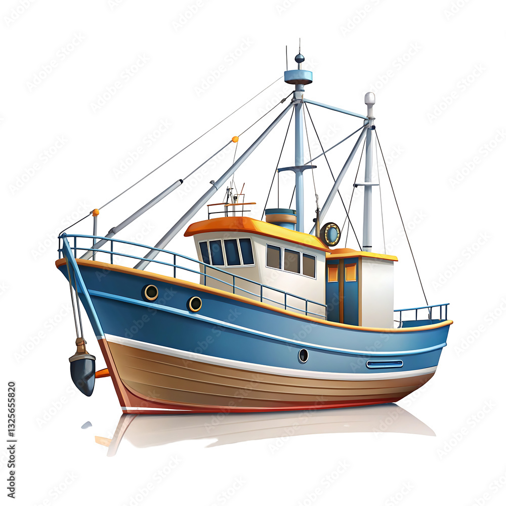 fishing boat on a transparent background fishing boat on a transparent background