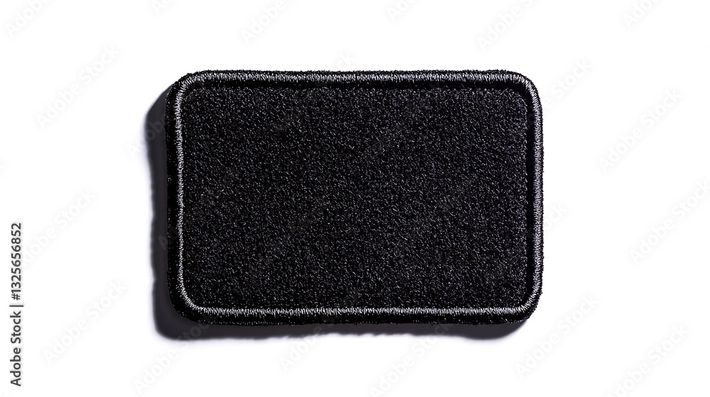 Naklejka premium Black and white rectangle embroidered patch mockup. AI image