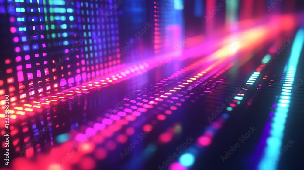 Closeup of colorful code on a computer screen, blurred background, generative AI programming concept, glowing neon lines, modern technology and digital creation Closeup of colorful code on a computer screen, blurred background, generative AI programming concept, glowing neon lines, modern technology and digital creation