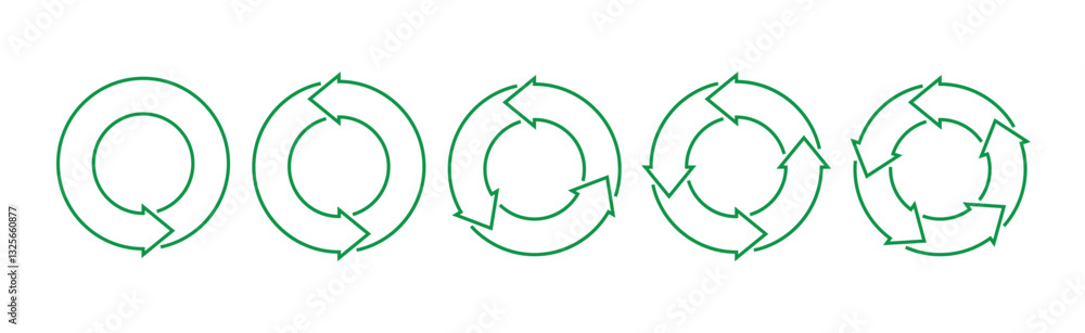 circle row green outline circle row green outline