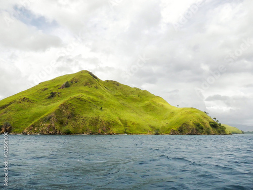 Volcanic island in Komodo Naional Park, Flores Sea, Nusa Tenggara, Indonesia photo