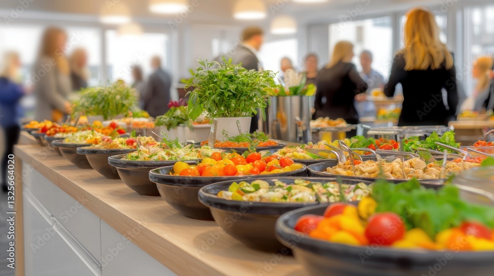 Abundant variety of fresh colorful and healthy salad bar dishes including a wide selection of vegetables greens and other nutritious ingredients Abundant variety of fresh colorful and healthy salad bar dishes including a wide selection of vegetables greens and other nutritious ingredients