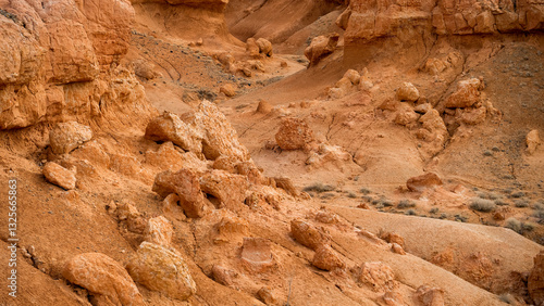 beautiful sandy red mountains. desert