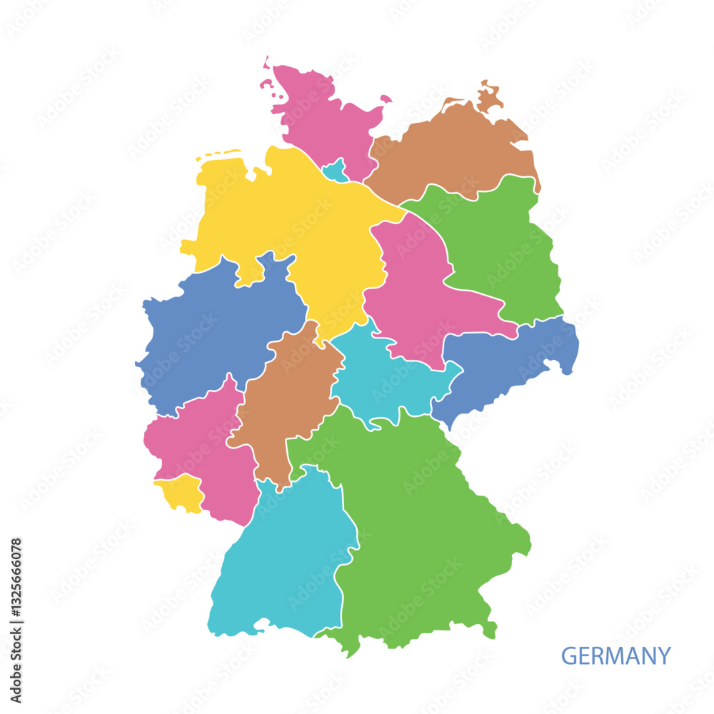 Fototapeta premium Germany map flat design