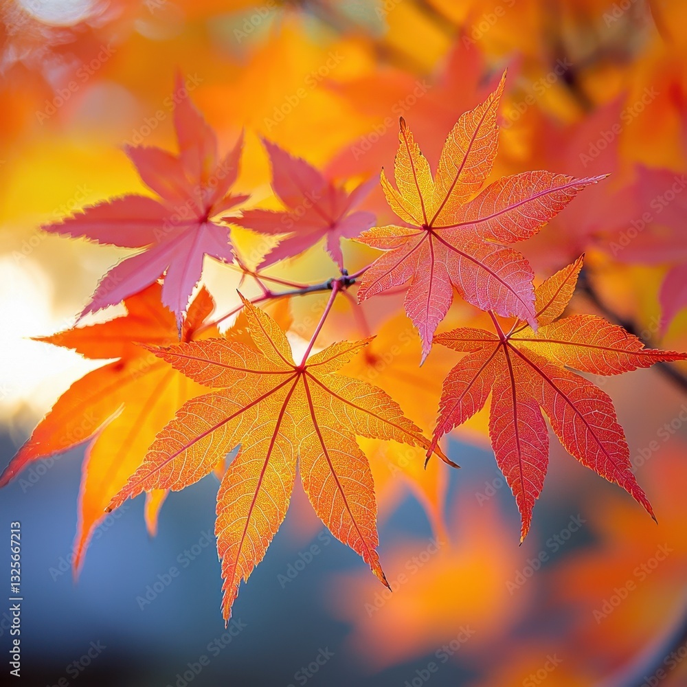 Vibrant leaves of a tree showcase a stunning array of orange and red hues, creating a warm, autumnal backdrop that highlights the beauty of nature's seasonal transformation. Vibrant leaves of a tree showcase a stunning array of orange and red hues, creating a warm, autumnal backdrop that highlights the beauty of nature's seasonal transformation.