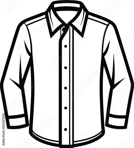 Casual button up shirt fashion illustration template