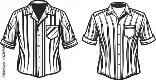 Casual button up shirt fashion illustration template