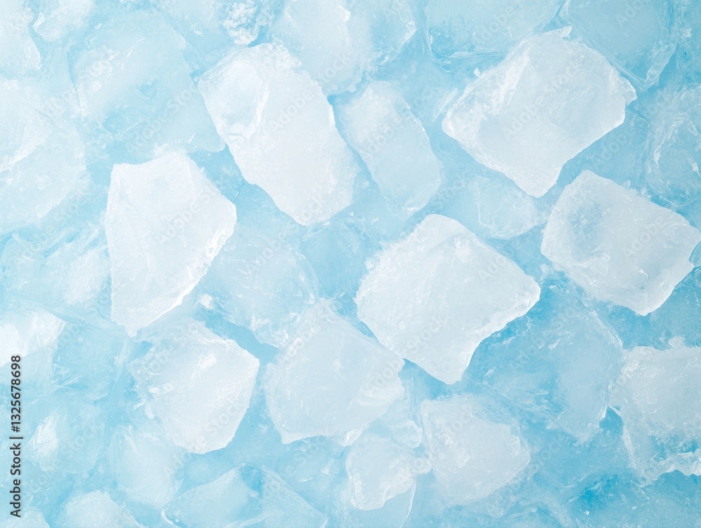 Obraz premium Cool Cubes: Refreshing photo of ice cubes with cool tone, perfect for conveying a sense of freshness and chill. 