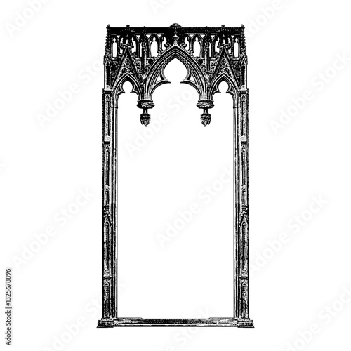 Altar piece hand drawing vector isolated on background.