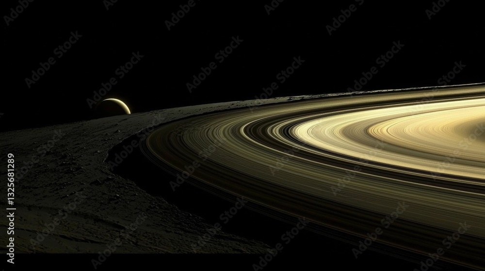 Fototapeta premium Detailed glimpse into the stunning structure of Saturn's rings.