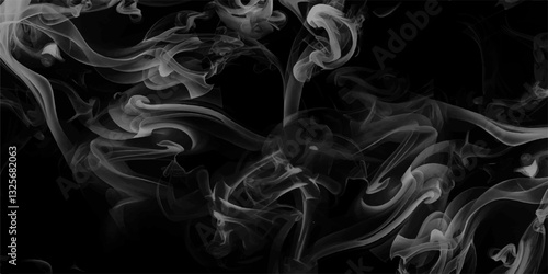 Smoke steam set of airborne particulates and gases emitted. Gray vector background with smoke shapes. Abstract, messy, splattered, sprayer texture.  Cloudy smoke concept for design projects. 