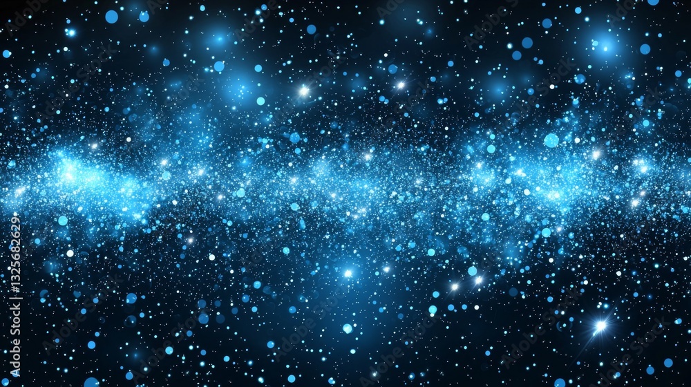 Fototapeta premium Vibrant abstract background created with blue sparkle elements.