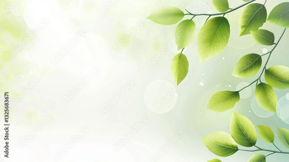 Nature-inspired spring theme with a soft backdrop and vibrant green leaf accents. Nature-inspired spring theme with a soft backdrop and vibrant green leaf accents.