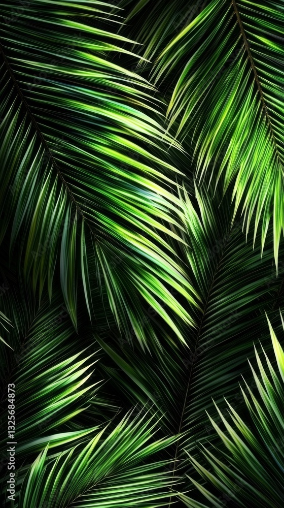 Fototapeta premium This wallpaper design brings the essence of the tropics into any space with its shadow play.