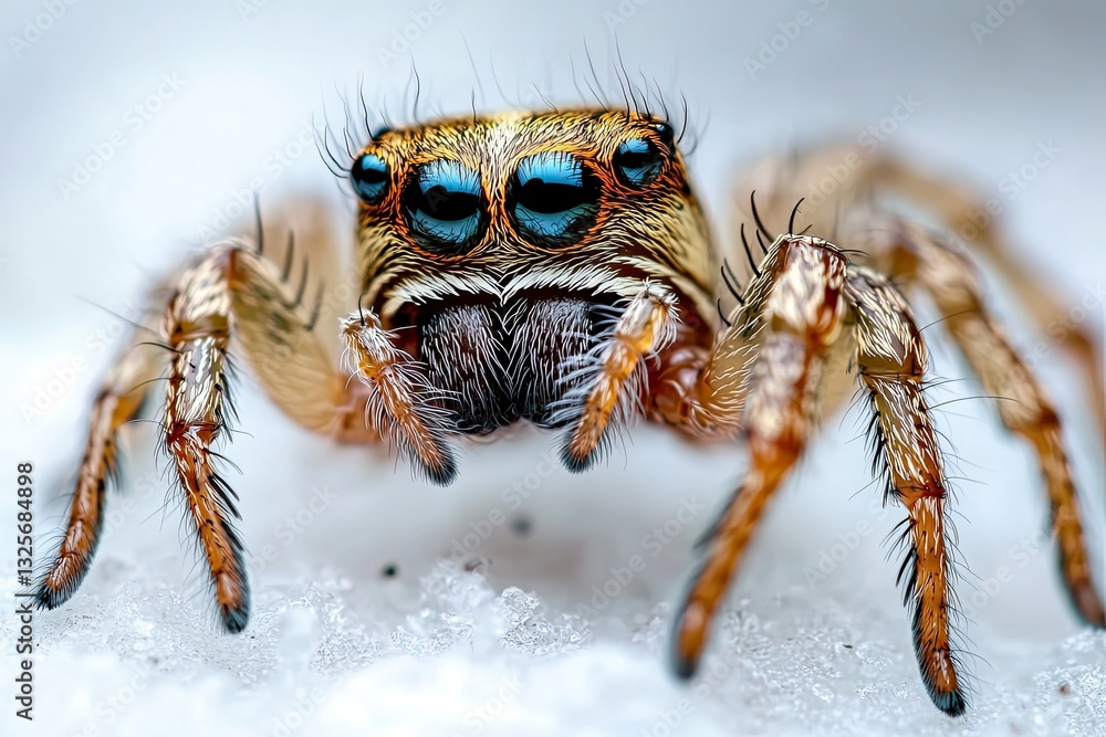 Fototapeta premium Macro Photography of Spider Isolated on White Background