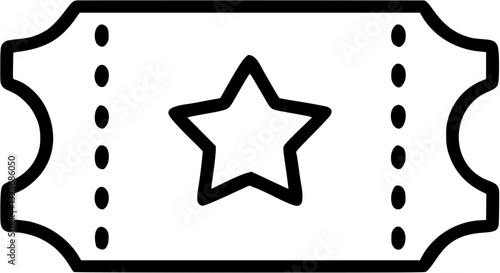Event ticket in outline icon style, events and Festivals theme.