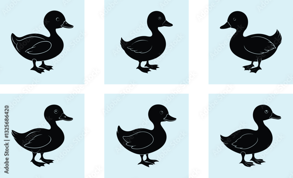 Obraz premium Duckling Silhouette vector