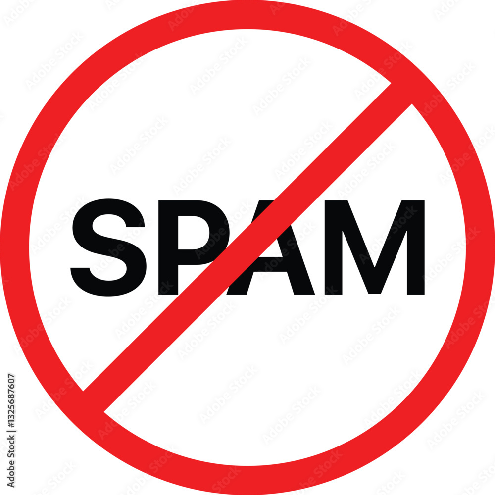 No spam sign. Prohibition sign. Editable Stroke. Vector illustration No spam sign. Prohibition sign. Editable Stroke. Vector illustration
