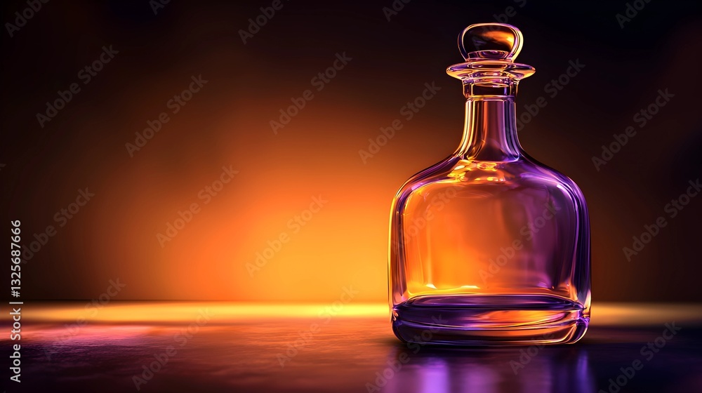 Plain Glass Bottle with Twilight Hues Plain Glass Bottle with Twilight Hues