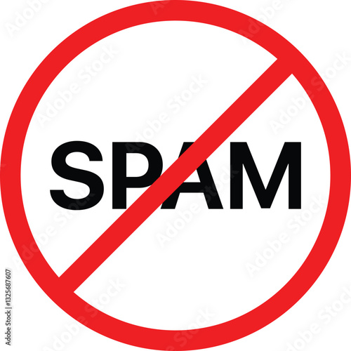 Free Download No spam sign. Prohibition sign. Editable Stroke. Vector illustration - GFXLoad