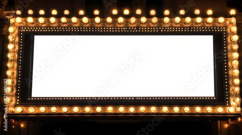 Wallpaper Mural Rectangular Frame Sign With Warm Golden Lights Surrounding Blank White Space for Text Against Dark Background Torontodigital.ca
