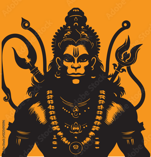 vector illustration of indian god Hanuman 