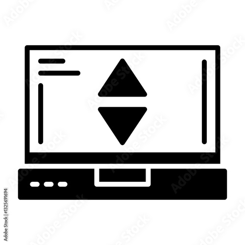 Sort Laptop Interface Solid Icon